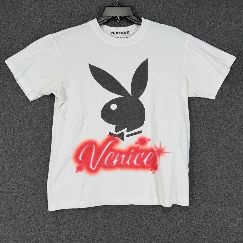 Playboy x PacSun Venice Graphic T Shirt Mens Small White Bunny Logo Streetwear